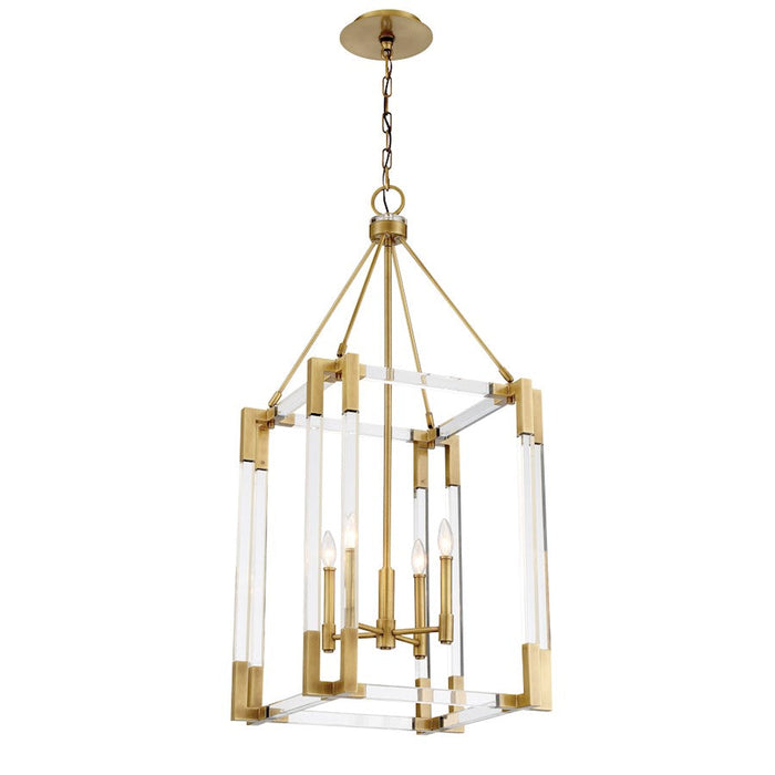 Minka Metropolitan Prima Vista 4 Light Pendant, Aged Brass - N7351-790