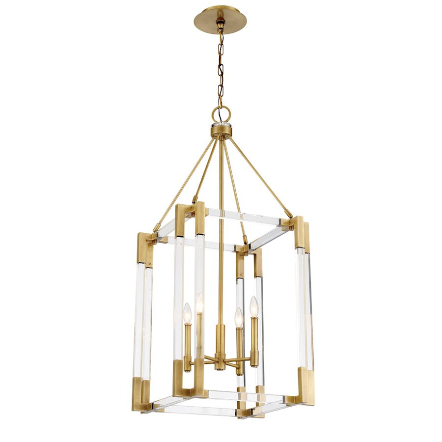 Minka Metropolitan Prima Vista 4 Light Pendant, Aged Brass - N7351-790