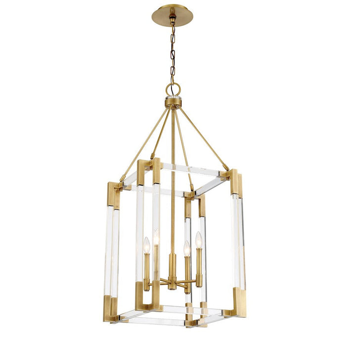 Minka Metropolitan Prima Vista 4 Light Pendant Fixture, Brass - N7354-790