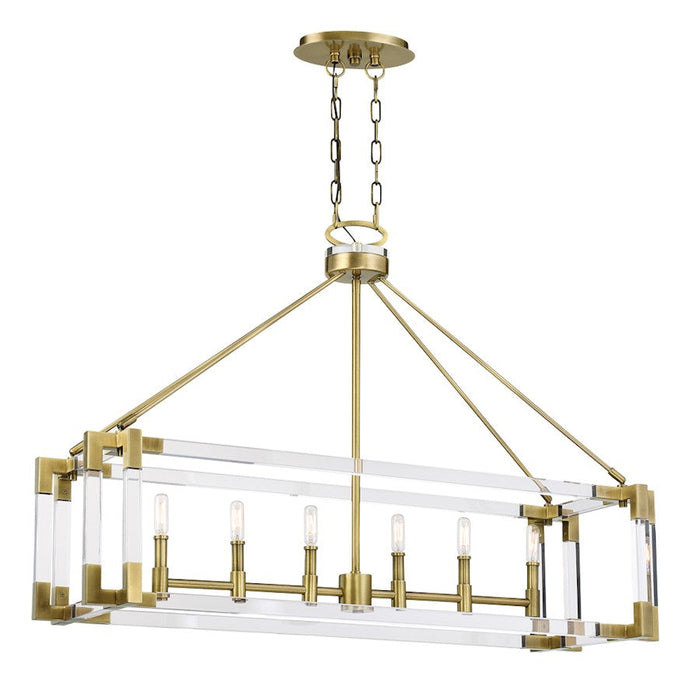 Minka Metropolitan Prima Vista 6 Light Island Light, Aged Brass - N7356-790