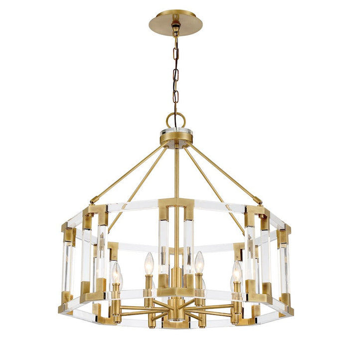 Minka Metropolitan Prima Vista 8 Light Chandelier Fixture, Brass - N7358-790