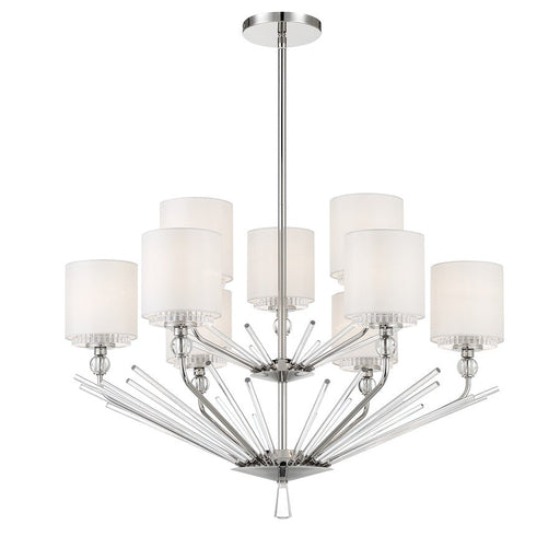 Minka Metropolitan Sutton 9 Light 2 Tier Chandelier, Polished Nickel - N7389-613