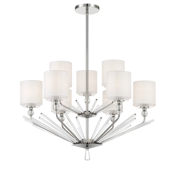 Minka Metropolitan Sutton 9 Light 2 Tier Chandelier, Polished Nickel - N7389-613