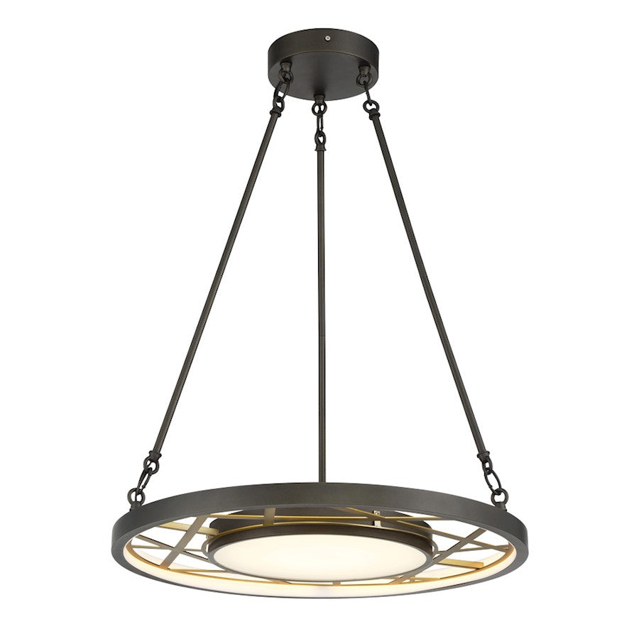 Minka Metropolitan Tribeca 24" LED Pendant, Smoked Iron/Soft Brass - N7526-716-L