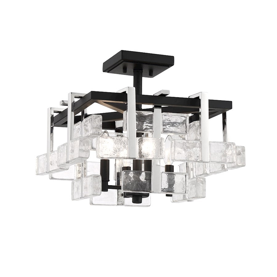 Minka Metropolitan Painesdale 4 Light Semi Flush Mount, Coal/Nickel - N7544-729