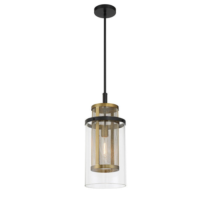 Minka Metropolitan Soho 1 Light Mini Pendant, Coal/Soft Brass - N7811-726