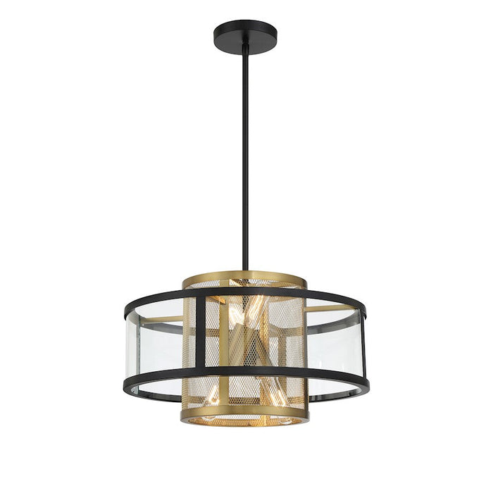 Minka Metropolitan Soho 4 Lt Convert Semi Flush/Pendant, Coal/Brass - N7814-726