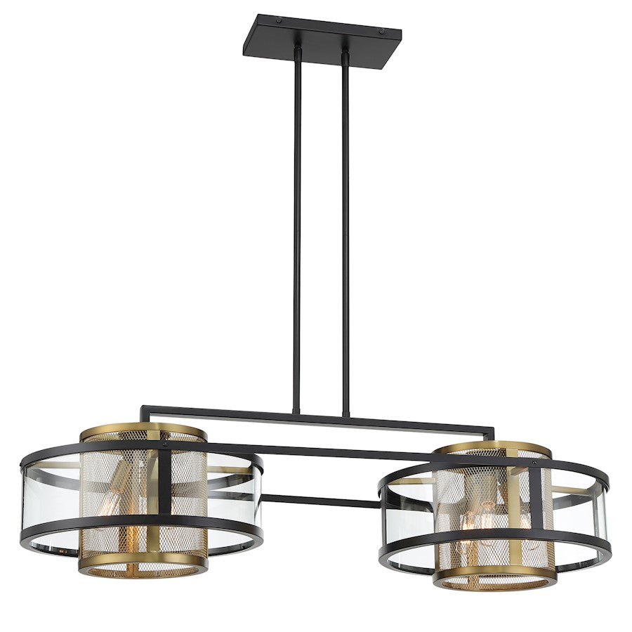 Minka Metropolitan Soho 6 Light Island, Coal/Soft Brass - N7819-726