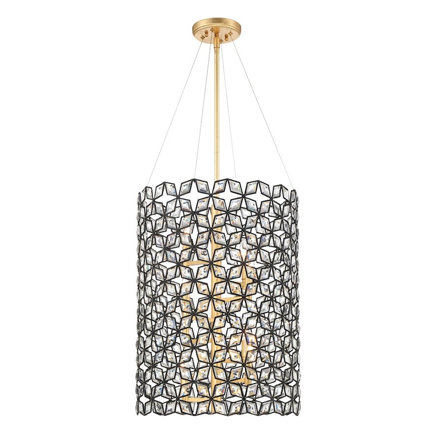 Minka Metropolitan Brookcrest 8 Light Pendant, Sand Coal/Gold Leaf - N7847-711