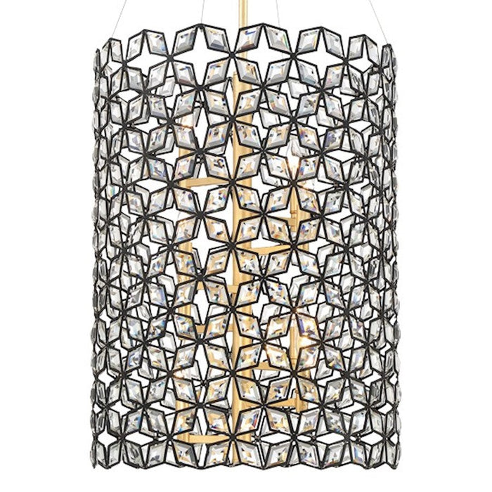 Minka Metropolitan Brookcrest 8 Light Pendant, Sand Coal/Gold Leaf