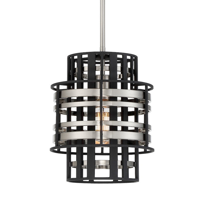 Minka Metropolitan Presten 1 Light Mini Pendant, Nickel/Sand Coal - N7980-420