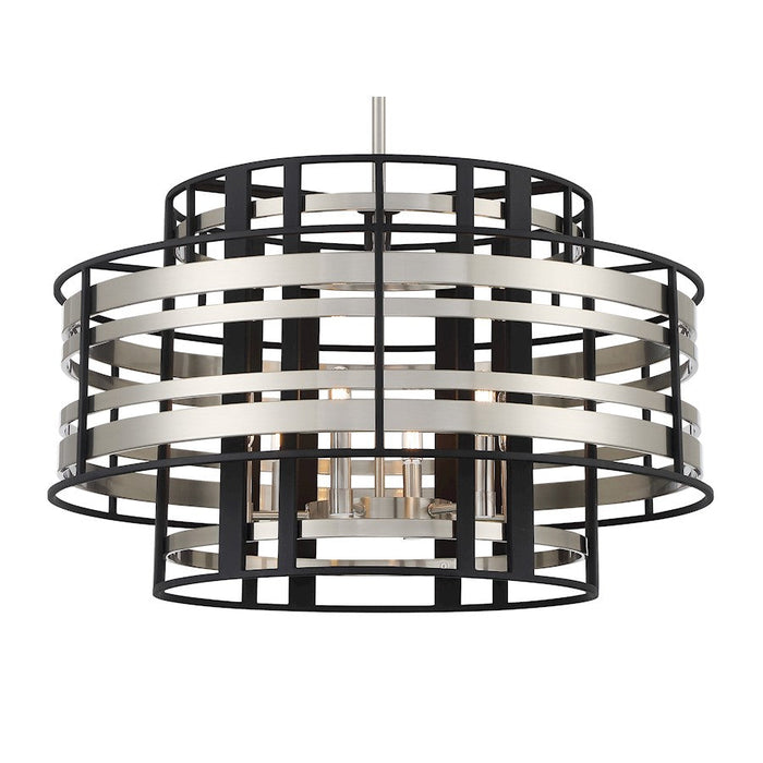 Minka Metropolitan Presten 6 Light Pendant, Brushed Nickel/Sand Coal