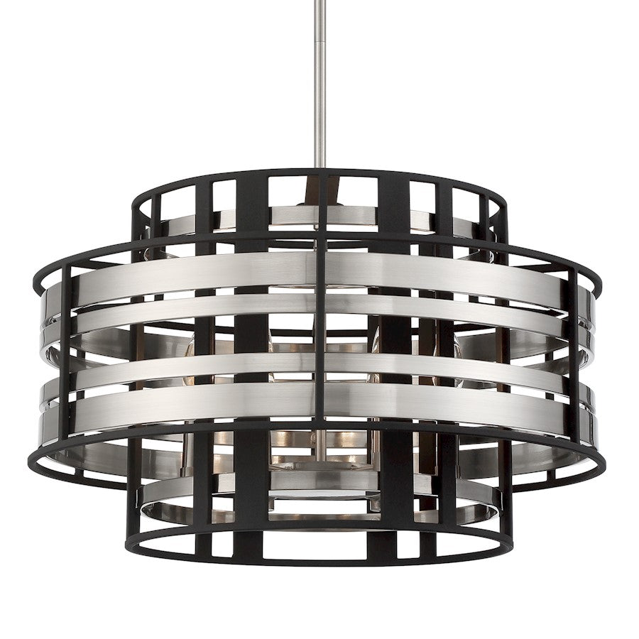 Minka Metropolitan Presten 8 Light Pendant, Brushed Nickel/Sand Coal - N7986-420