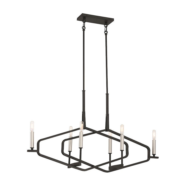 Minka George Kovacs Traveler 6 Light Island, Coal/Brushed Nickel - P1496-712