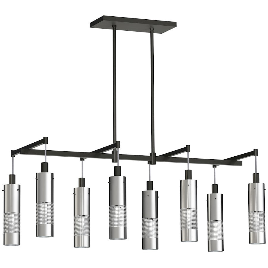 Minka George Kovacs Grid 3 8 Light Island Light, Coal/Brushed Nickel - P1598-691