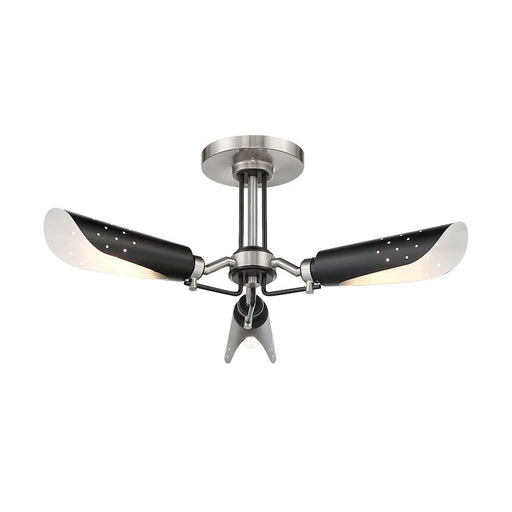 Minka George Kovacs Turbine 3 Light Semi Flush, Coal/Nickel/White - P1693-691