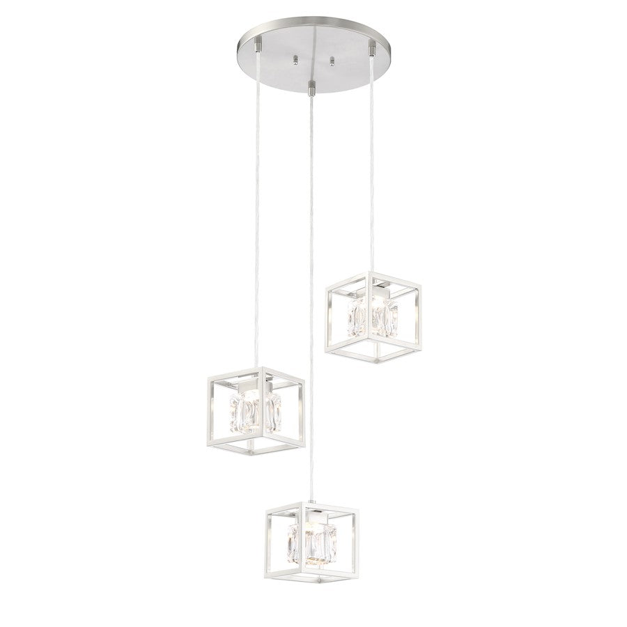 Minka George Kovacs San Marin 3 Light LED Pendant, Brushed Nickel - P1863-084-L