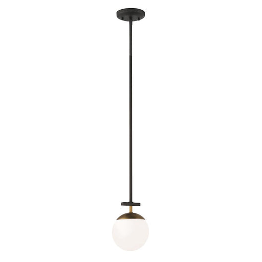 Minka George Kovacs Alluria 1 Light Mini Pendant, Black/Gold - P351-618