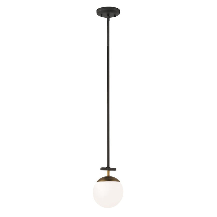 Minka George Kovacs Alluria 1 Light Mini Pendant, Black/Gold - P351-618