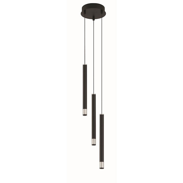 Minka George Kovacs Wand 3 Light LED Pan Pendant, Coal/Nickel - P5400-691-L