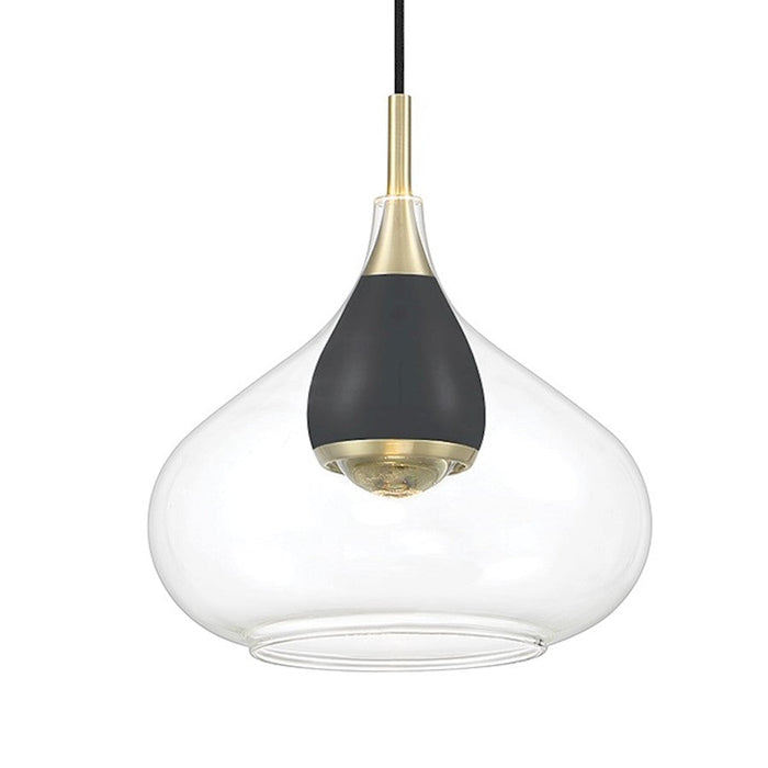 Minka George Kovacs Arabesque 7" LED Mini Pendant, Coal/Brushed Gold