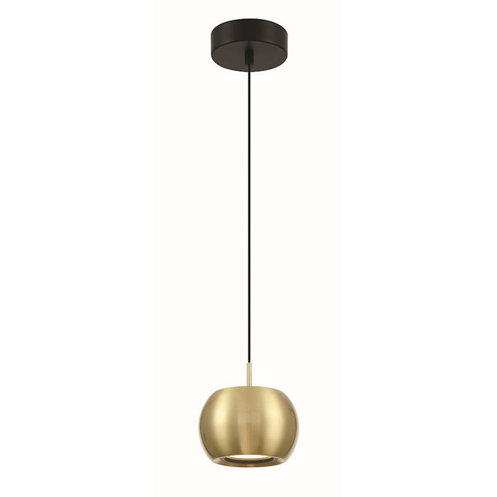 Minka George Kovacs Halo 6" LED Mini Pendant, Coal/Brushed Gold - P5471-884-L