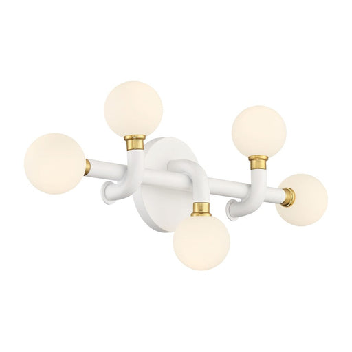 Minka George Kovacs Tubular 5 Light Bath Light, White/Honey Gold - P5510-706-L