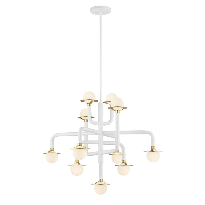 Minka George Kovacs Tubular 11 Light Chandelier, White/Honey Gold - P5511-706-L