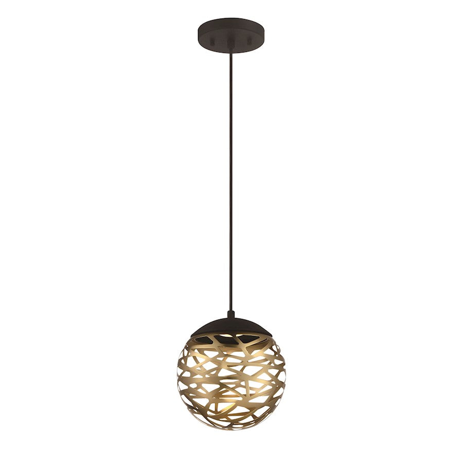 Minka George Kovacs Golden Eclipse Led 8" Mini Pendant, Coal/Honey Gold - P932-688-L