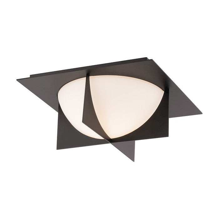 Modern Forms Echelon 14" LED Flush Mount 3000K, Black/Opal - FM-94314-BK