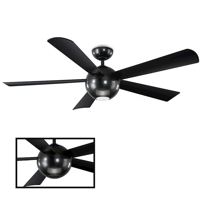 Modern Forms Orb 5-Blade 62" Fan, 3000K LED, Carbon Fiber