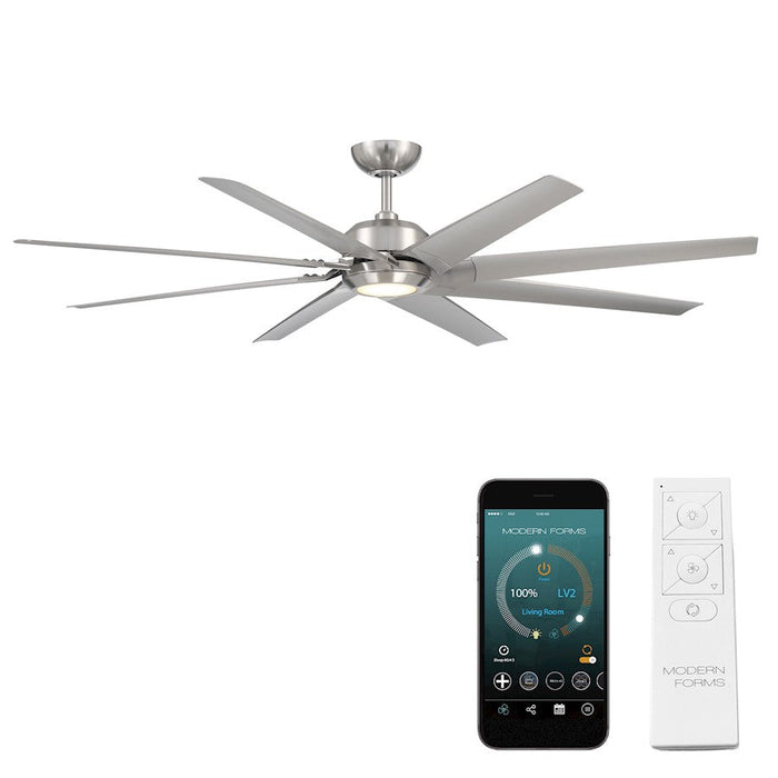 Modern Forms Roboto XL 8 Blade Ceiling Fan, 2700K, BNK - FR-W2301-70L-27-BN