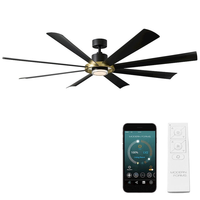 Modern Forms Aura 8 Blade Ceiling Fan, 2700K, Brass Black - FR-W2303-72L27SBMB