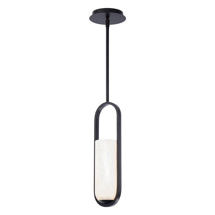 Modern Forms Rollins 16" LED Mini Pendant 3000K, Black/Alabaster - PD-26316-BK