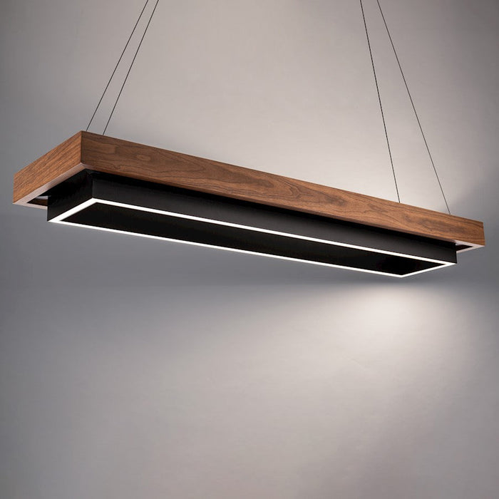 Modern Forms Hustler 54" LED Chandelier 3000K, Black Walnut/White