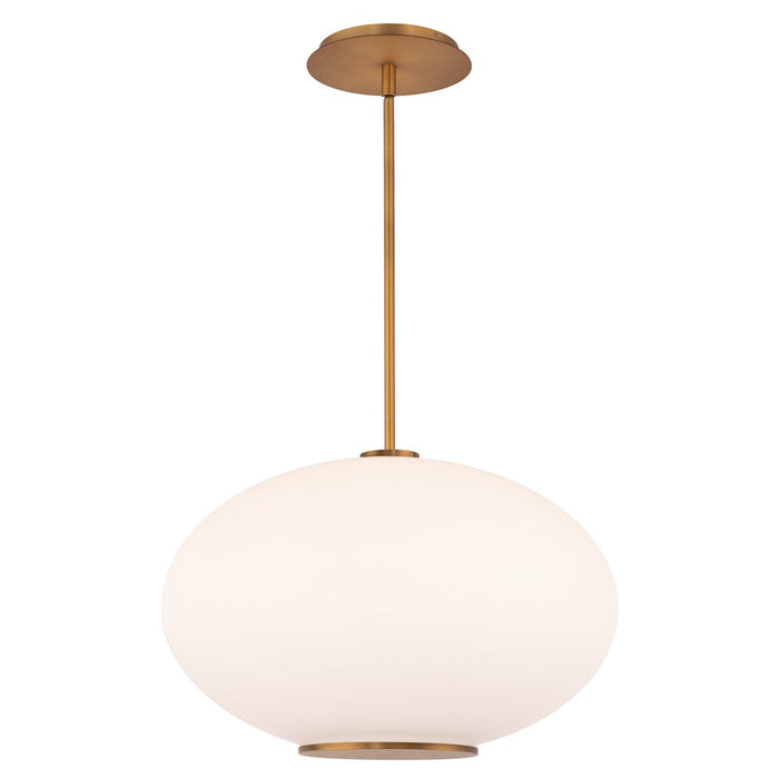 Modern Forms Illusion 16" LED Pendant 3000K, Aged Brass/Opal - PD-72316-30-AB