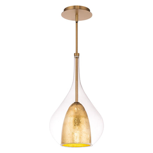 Modern Forms Helios 18" LED Mini Pendant 3000K, BG/Clear/Gold - PD-74318-AB-GL