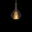 Modern Forms Helios 18" LED Mini Pendant 3000K, Bg/Clear/Gold