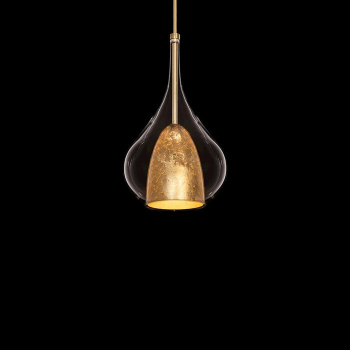 Modern Forms Helios 18" LED Mini Pendant 3000K, Bg/Clear/Gold