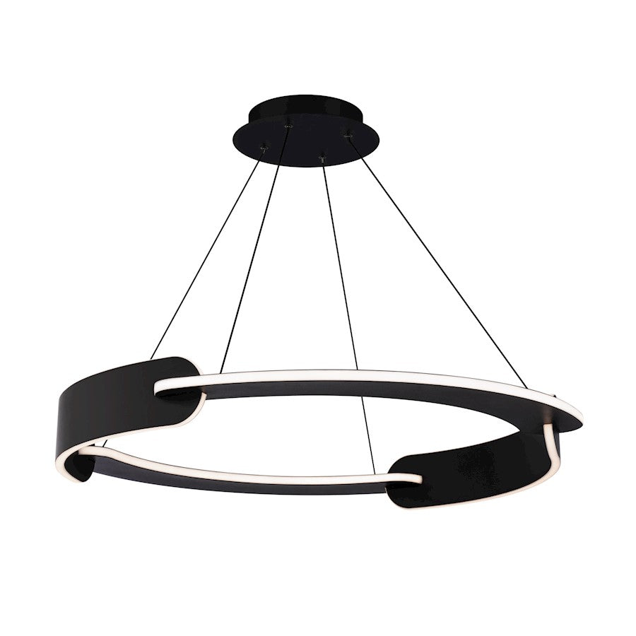 Modern Forms Ilios 32" LED Round Pendant 3000K, Black/White - PD-86332-BK