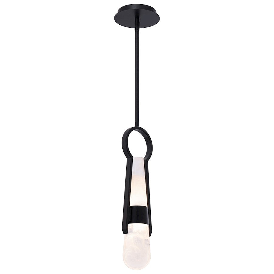 Modern Forms Ezra 4" LED Mini Pendant 3000K, Black/Clear/Hazy - PD-96318-BK