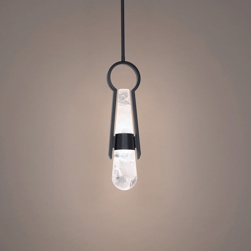 Modern Forms Ezra 4" LED Mini Pendant 3000K, Black/Clear/Hazy