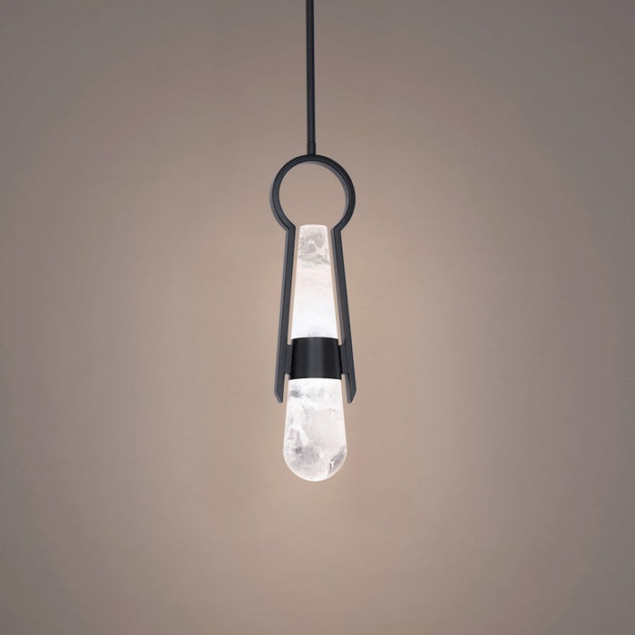 Modern Forms Ezra 4" LED Mini Pendant 3000K, Black/Clear/Hazy