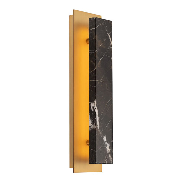 Modern Forms Zurich 18" LED Wall Sconce 3000K, Black/Aged Brass - WS-48318-BK-AB