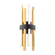 Modern Forms Harmonix 7" LED Wall Sconce 3000K, BK/Brass/WH - WS-87920-BK-AB