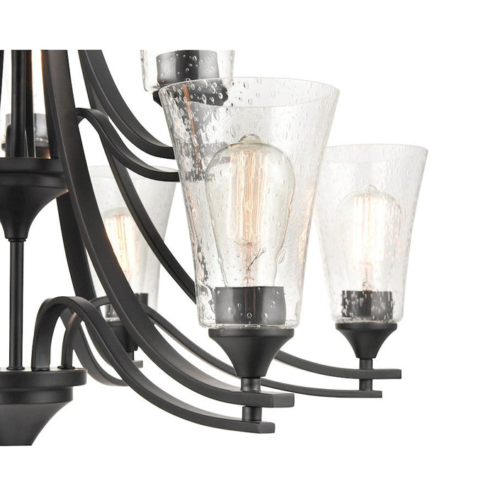 Millennium Lighting Natalie 9 Light Chandelier, Matte Black/Clear - 1469-MB