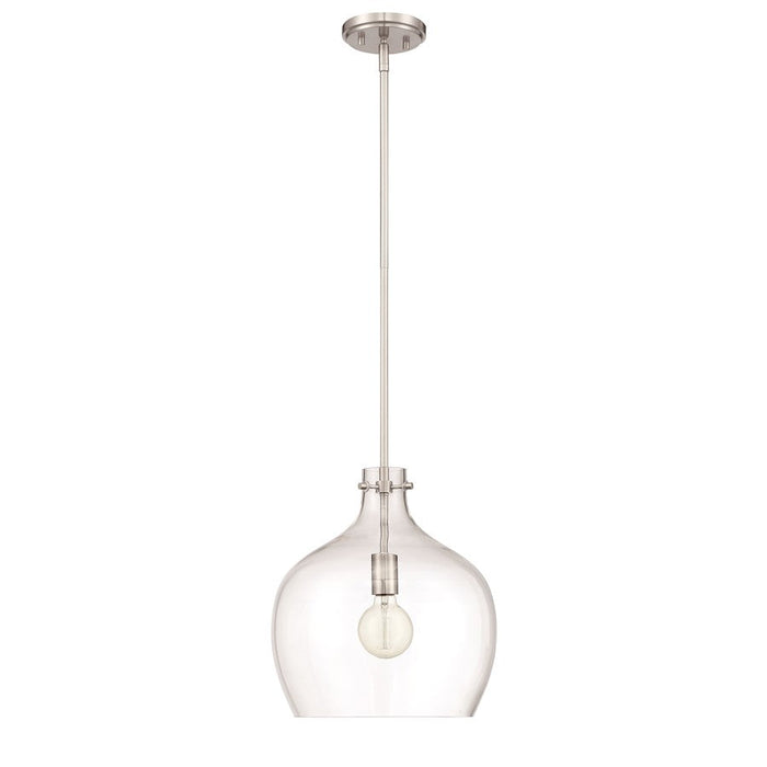 Millennium Lighting 1 Light Pendant Light, Brushed Nickel/Clear - 2071-BN