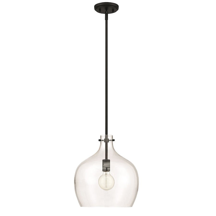 Millennium Lighting 1 Light Pendant Light, Matte Black/Clear - 2071-MB