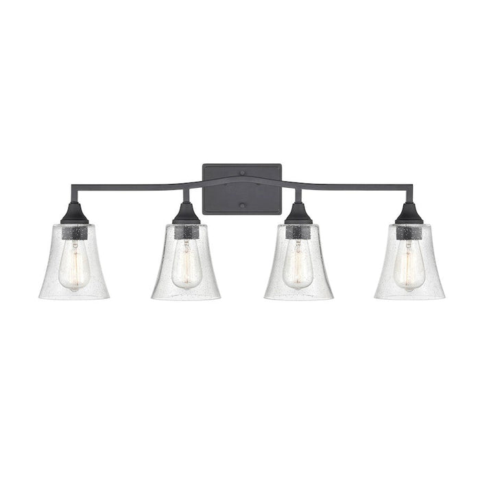 Millennium Lighting Caily 4 Light Vanity, Matte Black/Clear - 2104-MB