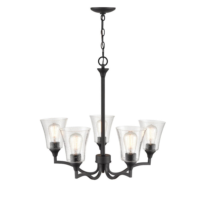 Millennium Lighting Caily 5 Light Chandelier, Matte Black/Clear - 2115-MB